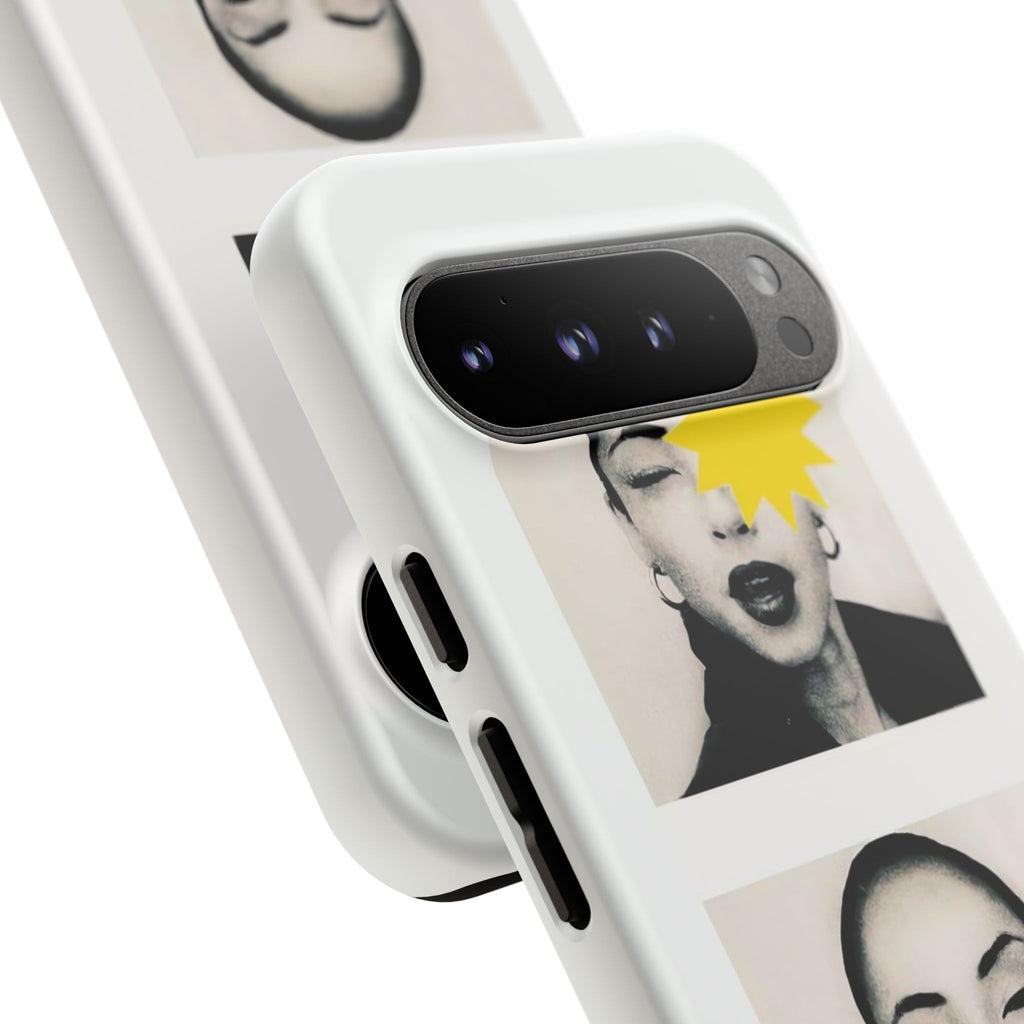 SADE Phone Case — Retro Black & White Portrait with Yellow Sunburst