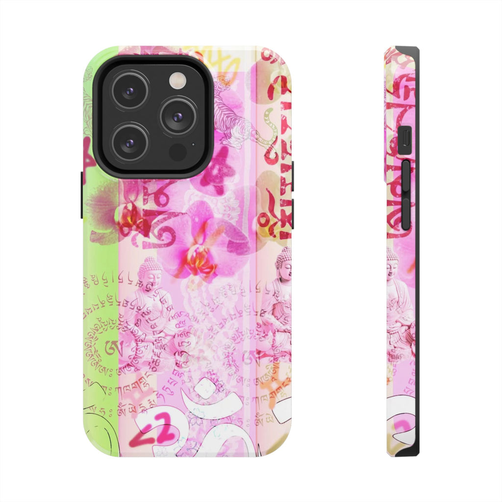 Floral Pink Orchid Tough Phone Case — Protective Art Phone Cover
