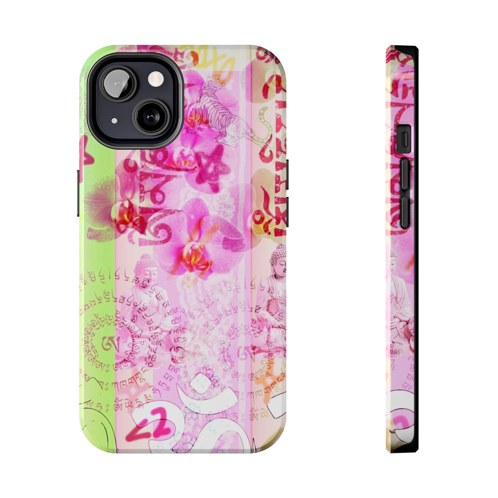 Floral Pink Orchid Tough Phone Case — Protective Art Phone Cover