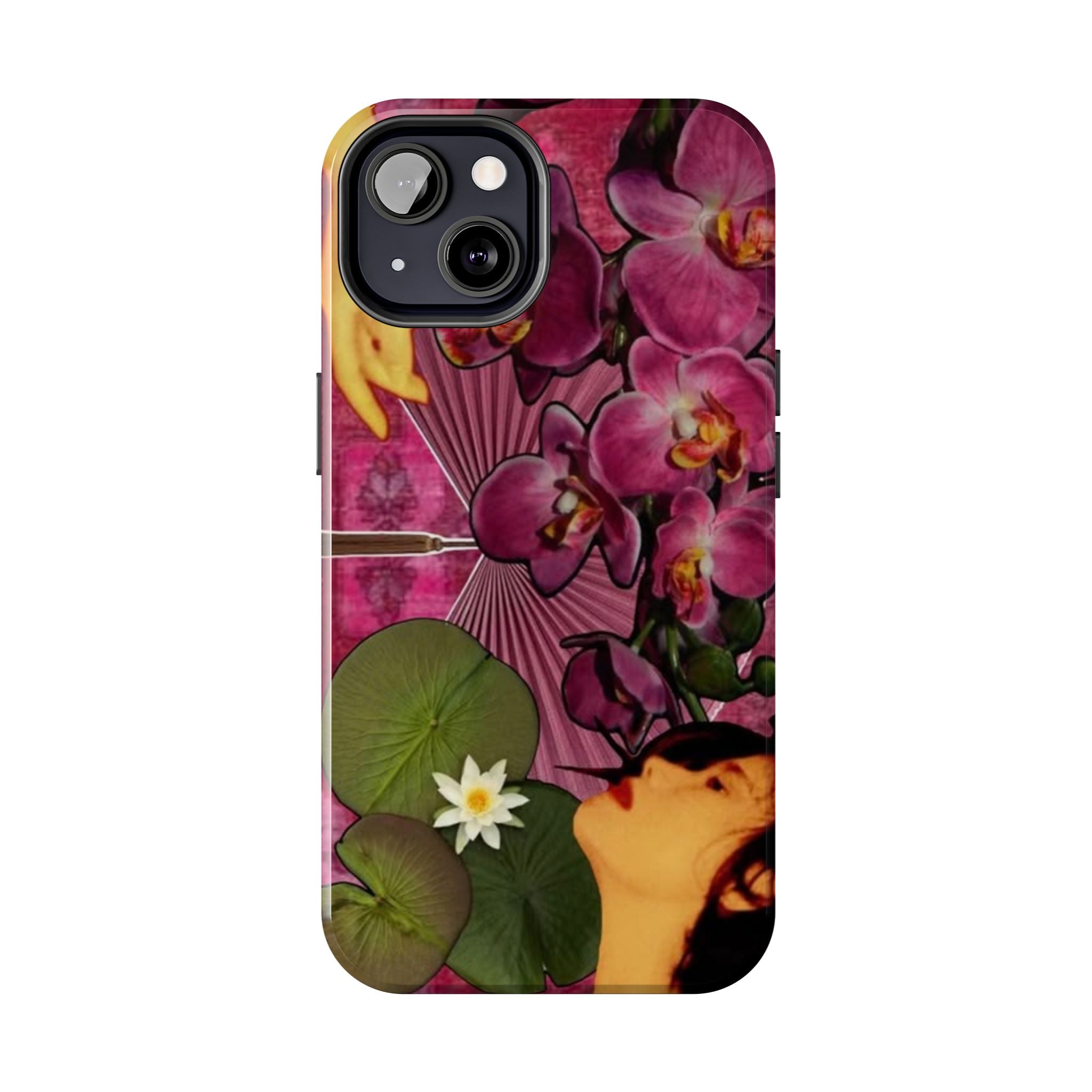 Floral Orchid Tough Phone Case — Vintage Woman & Lotus Design