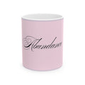 Abundance Script Ceramic Mug — Pink Motivational Coffee Cup (11oz, 15oz)