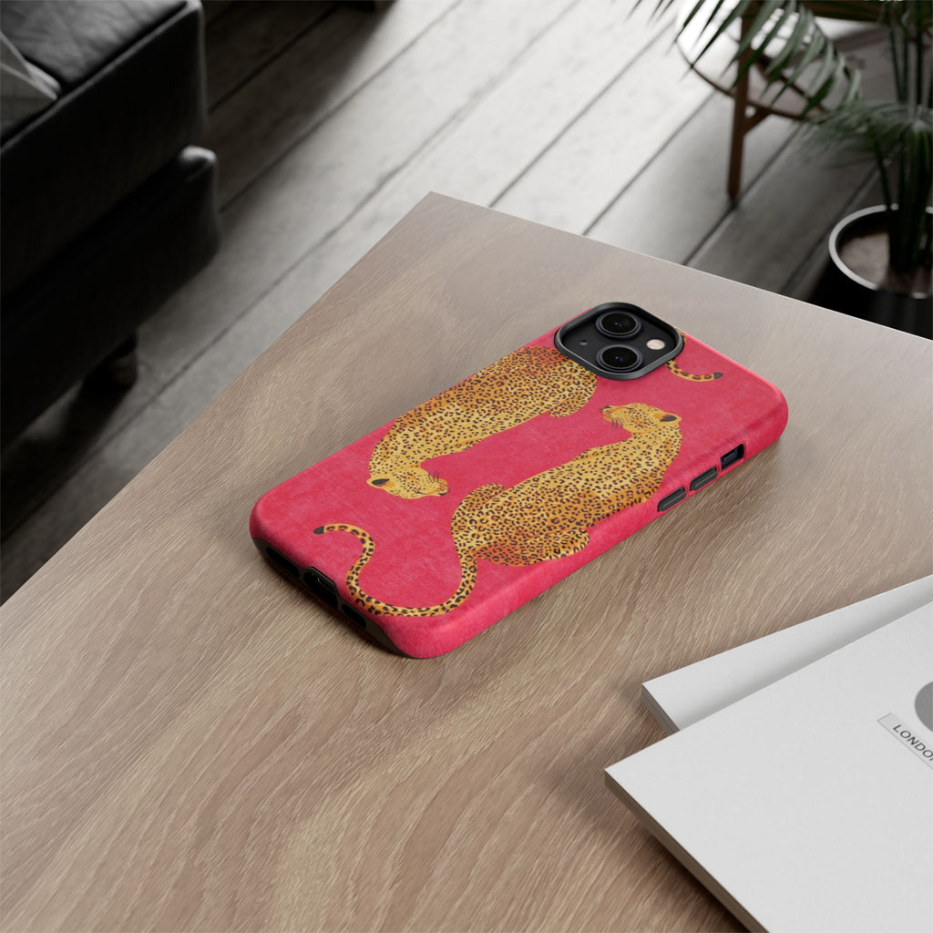 Pink Leopard Phone Case – Bold Animal Print Protective Case