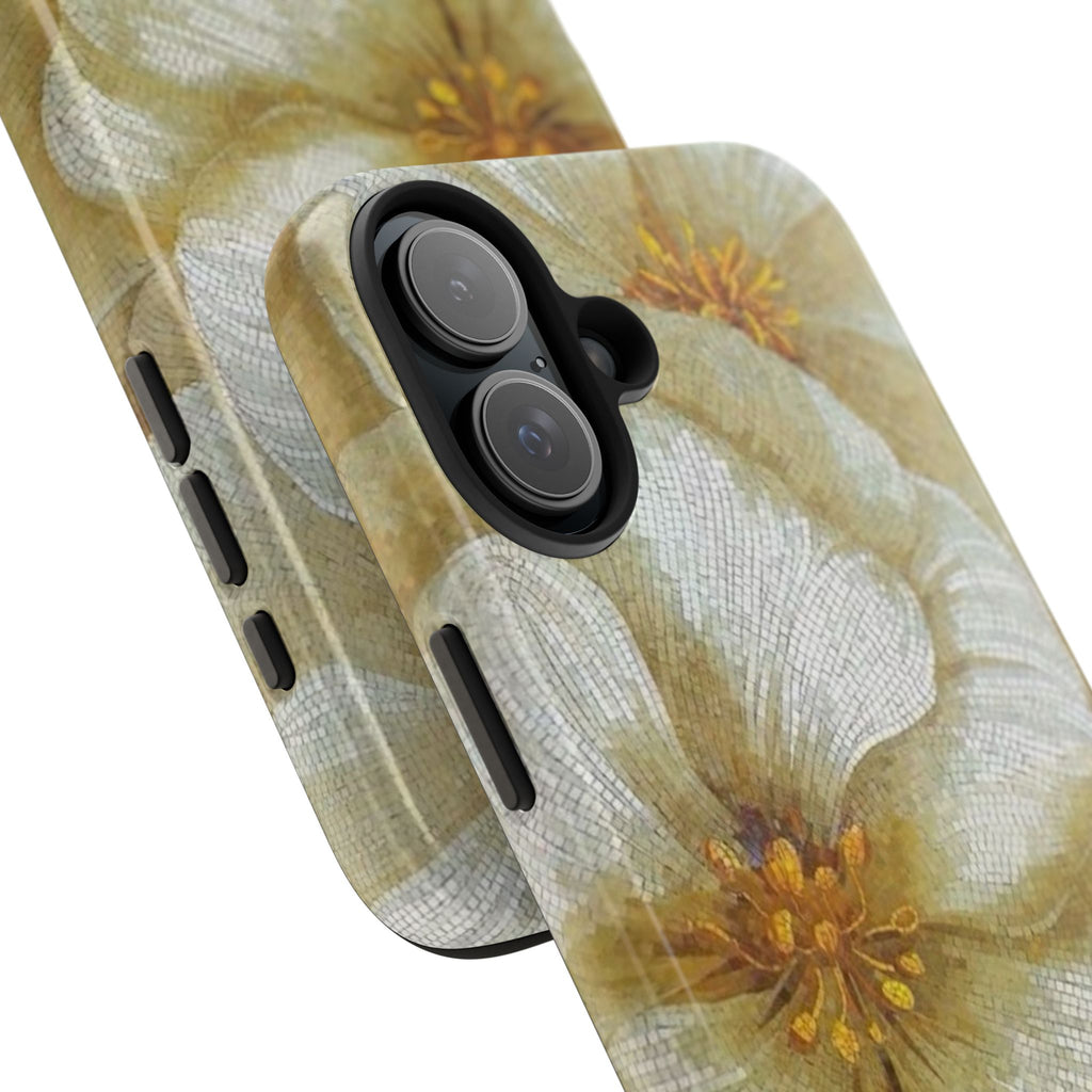Tough Phone Case — Vintage White Floral Protective Cover