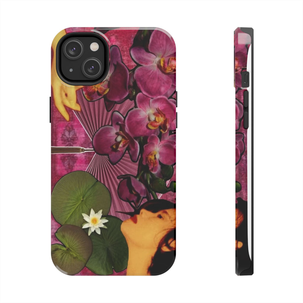 Floral Orchid Tough Phone Case — Vintage Woman & Lotus Design
