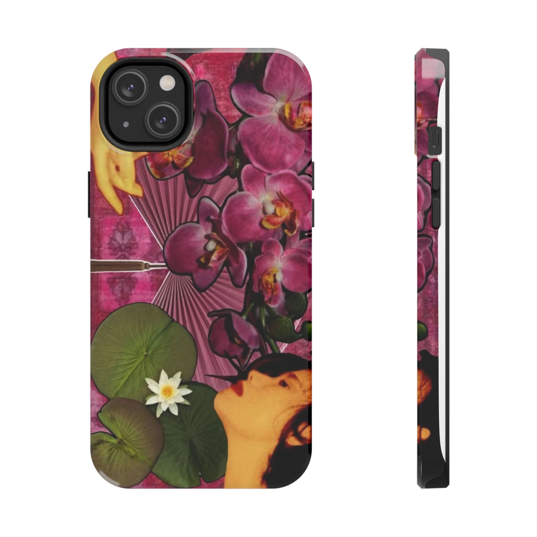 Floral Orchid Tough Phone Case — Vintage Woman & Lotus Design