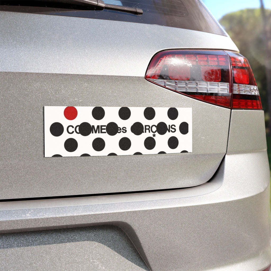 Polka Dot Welcome Car Magnet – Black & Red Decorative Auto Decal