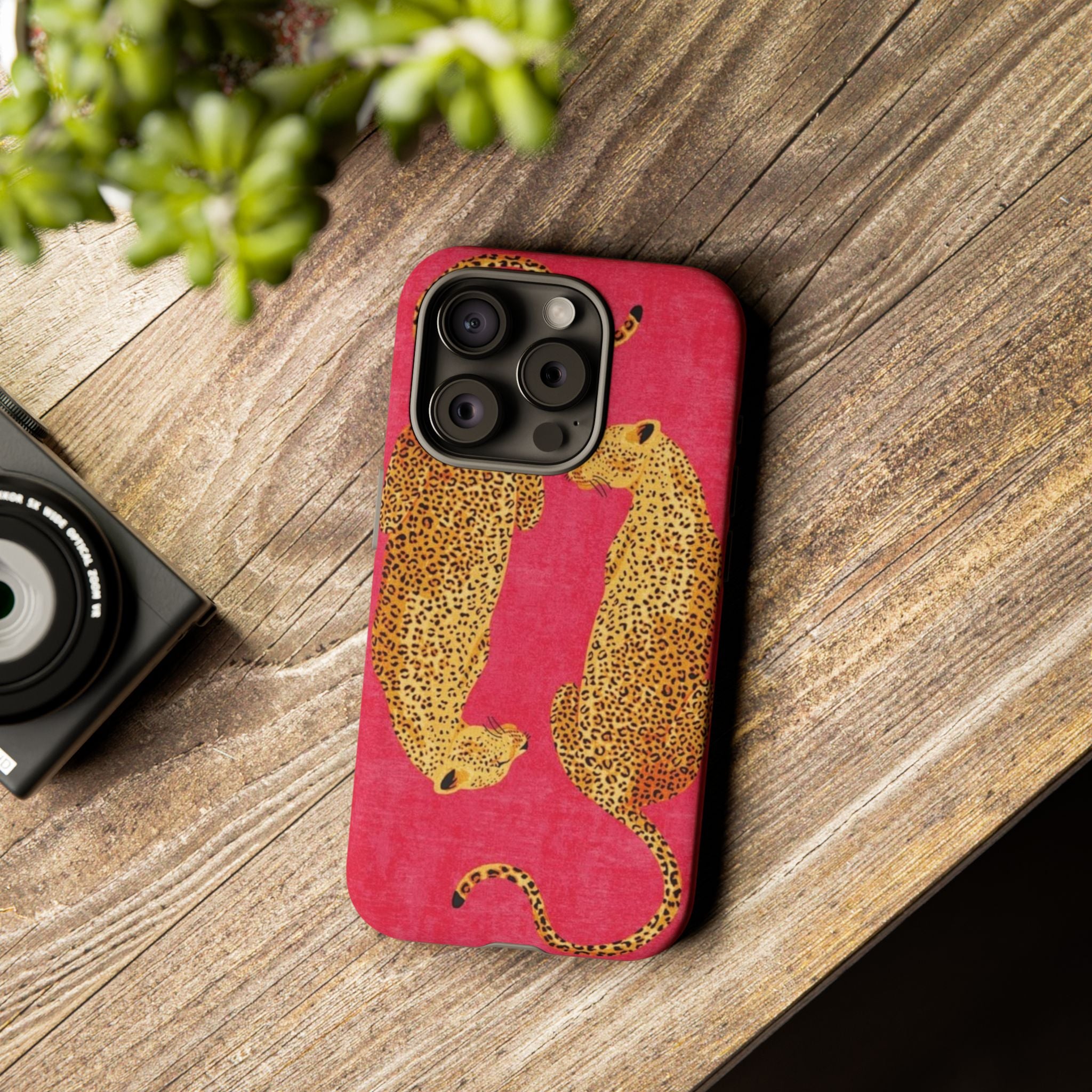 Pink Leopard Phone Case – Bold Animal Print Protective Case