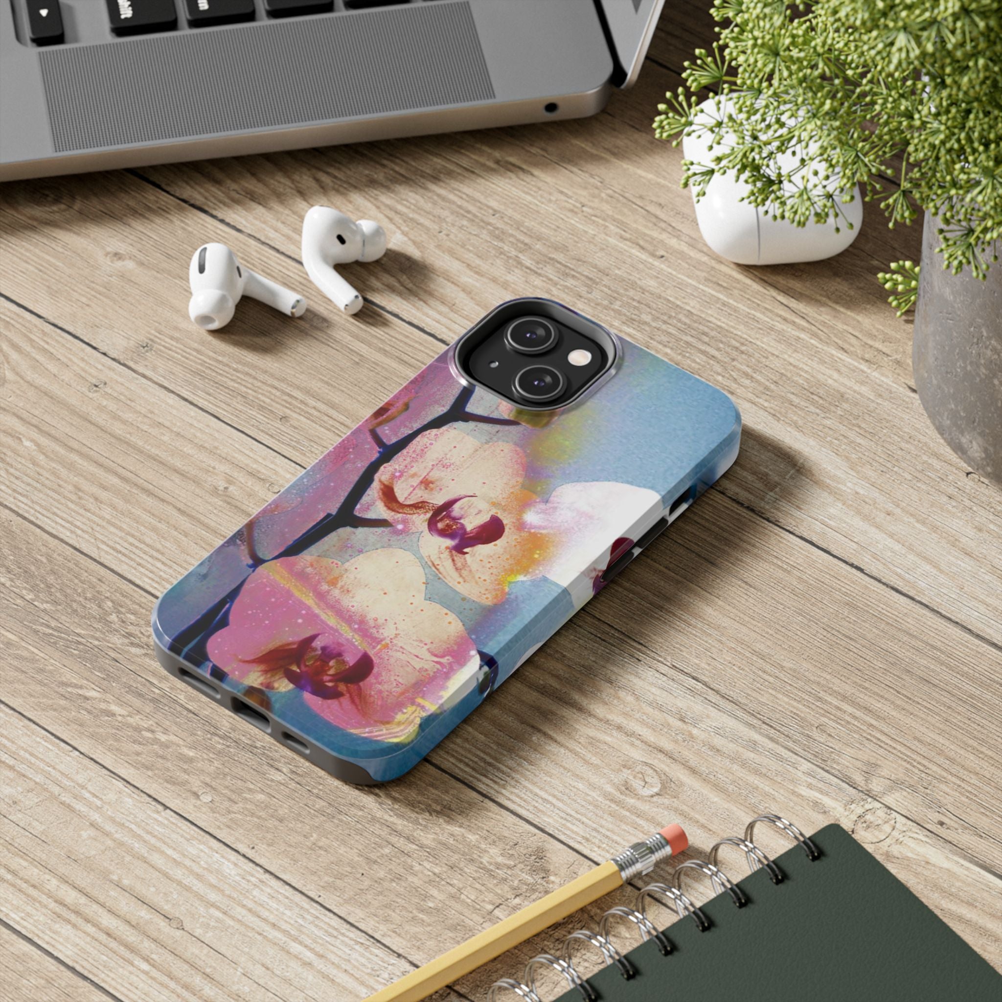 Orchid Tough Phone Case — Pastel Floral Protective Cover for iPhone & Android