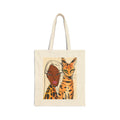 Leopard Muse Canvas Tote — Fashion Illustration Cotton Tote Bag