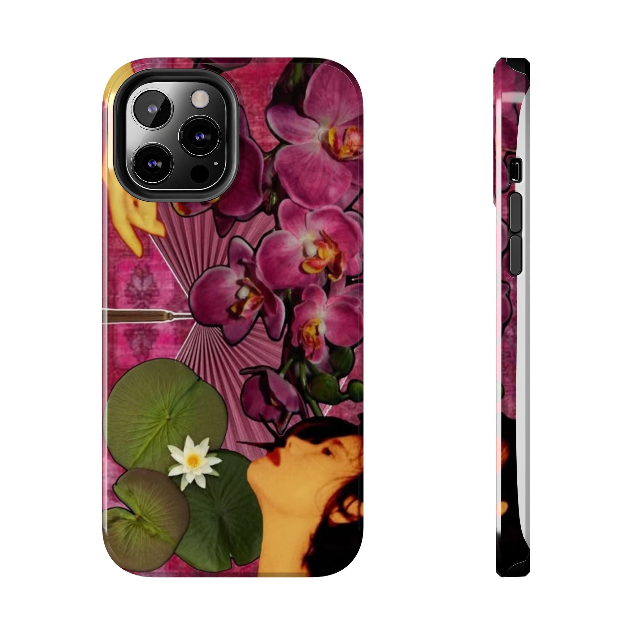 Floral Orchid Tough Phone Case — Vintage Woman & Lotus Design