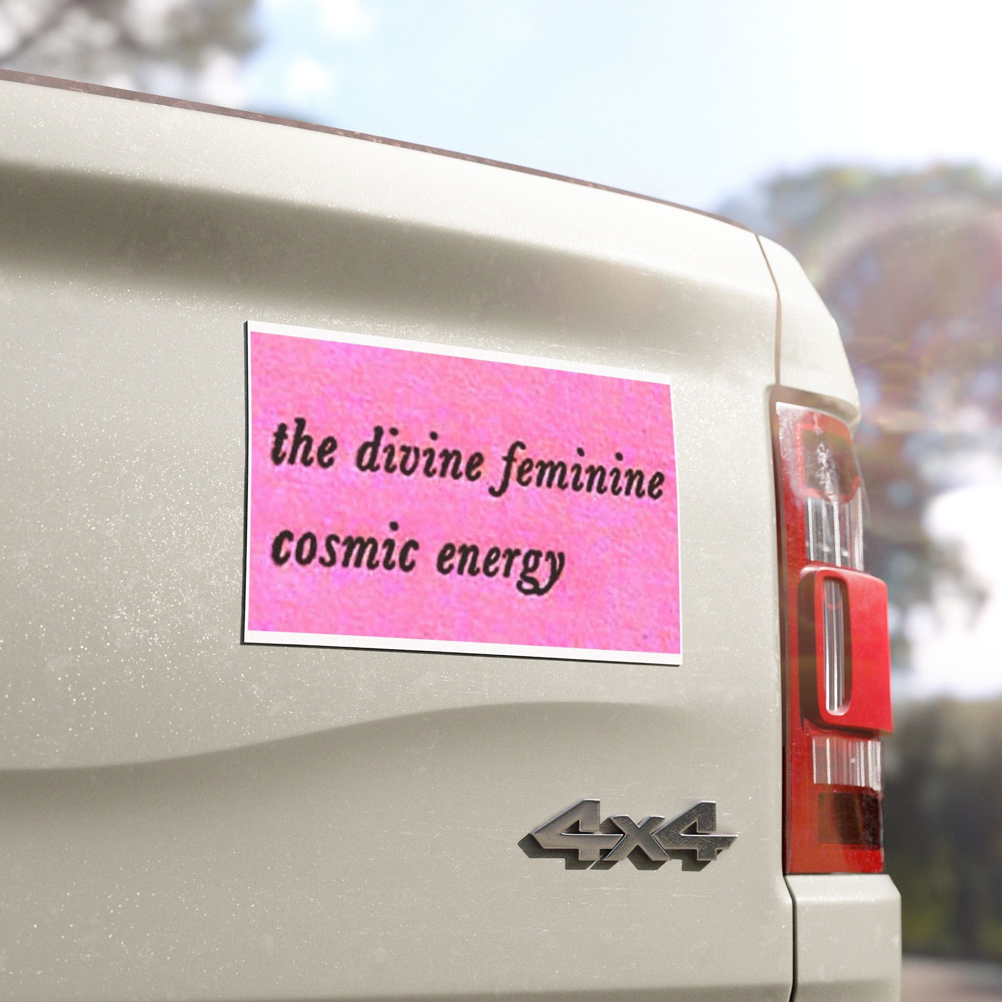 Pink 'the divine feminine cosmic energy' Car Magnet — Spiritual Feminine Bumper Magnet