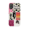 Slim Phone Case — 'she's electric' Retro Collage Floral & Photo Design