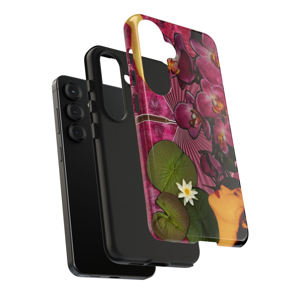 Floral Orchid Tough Phone Case — Vintage Woman & Lotus Design