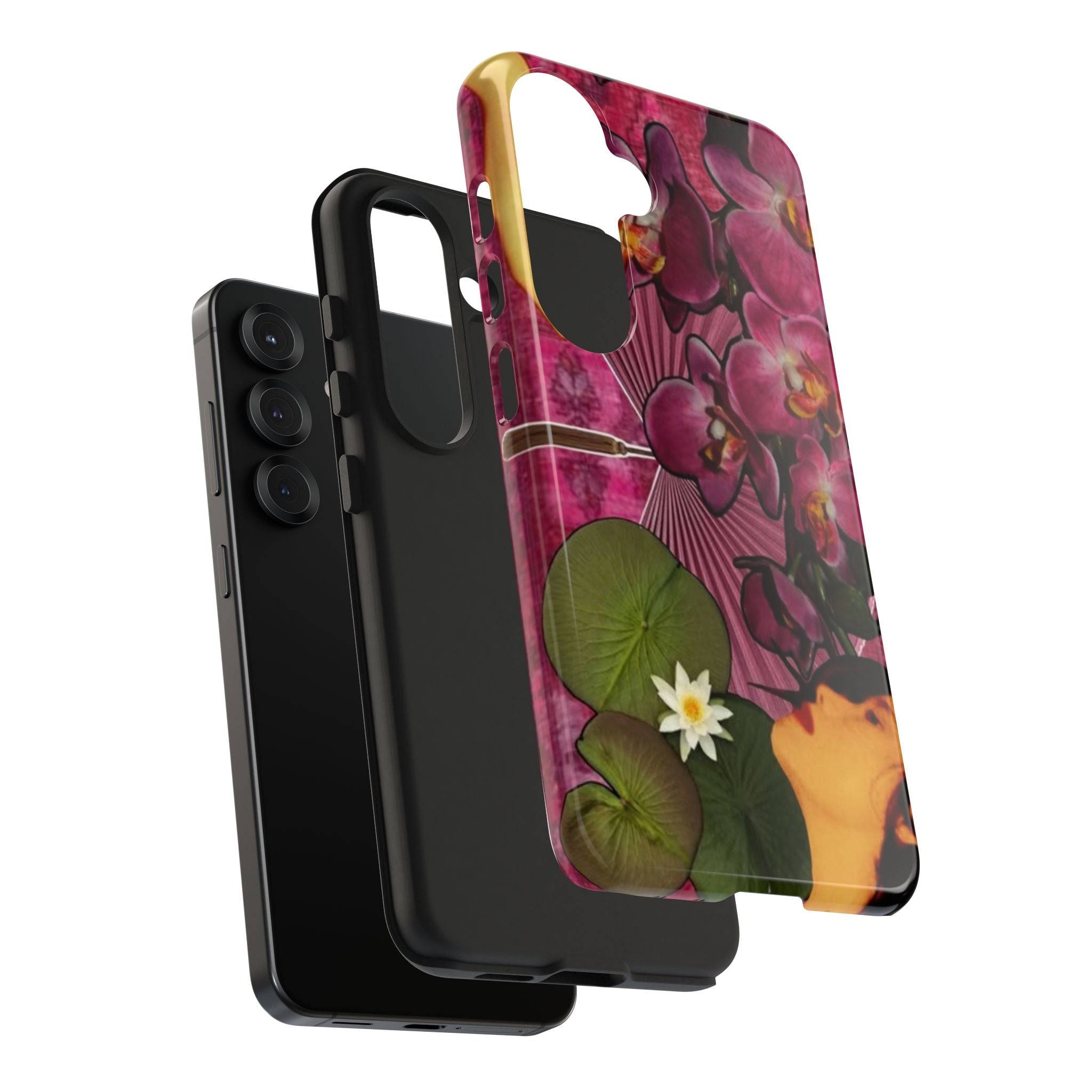 Floral Orchid Tough Phone Case — Vintage Woman & Lotus Design