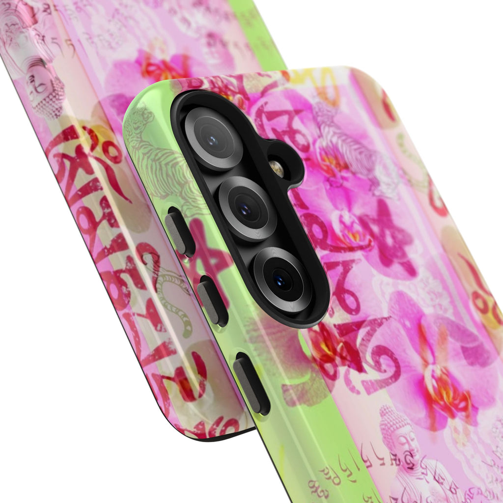 Floral Pink Orchid Tough Phone Case — Protective Art Phone Cover