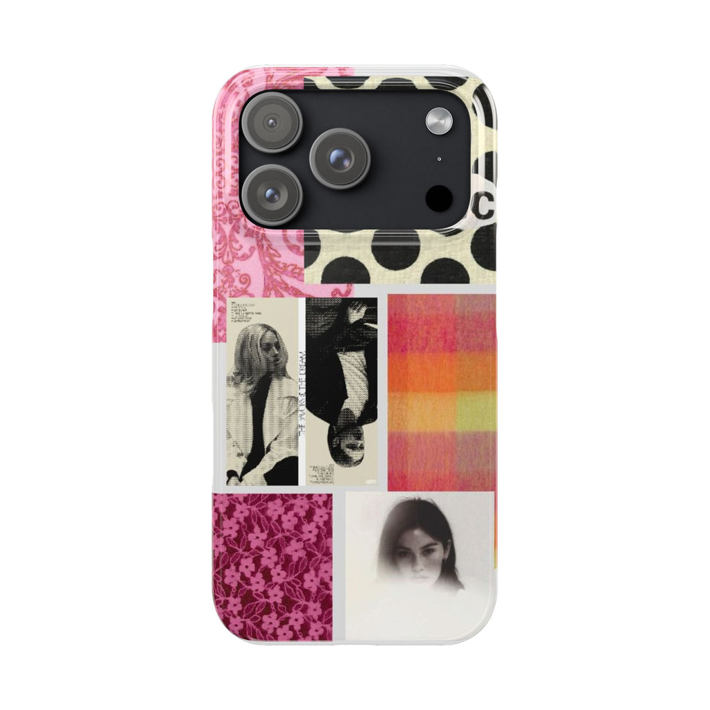 Slim Phone Case — 'she's electric' Retro Collage Floral & Photo Design