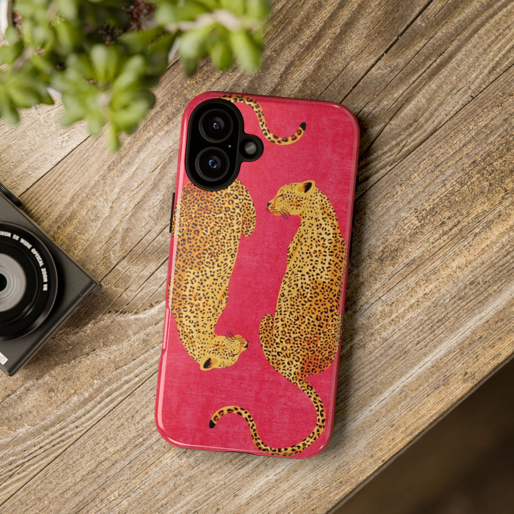 Pink Leopard Phone Case – Bold Animal Print Protective Case