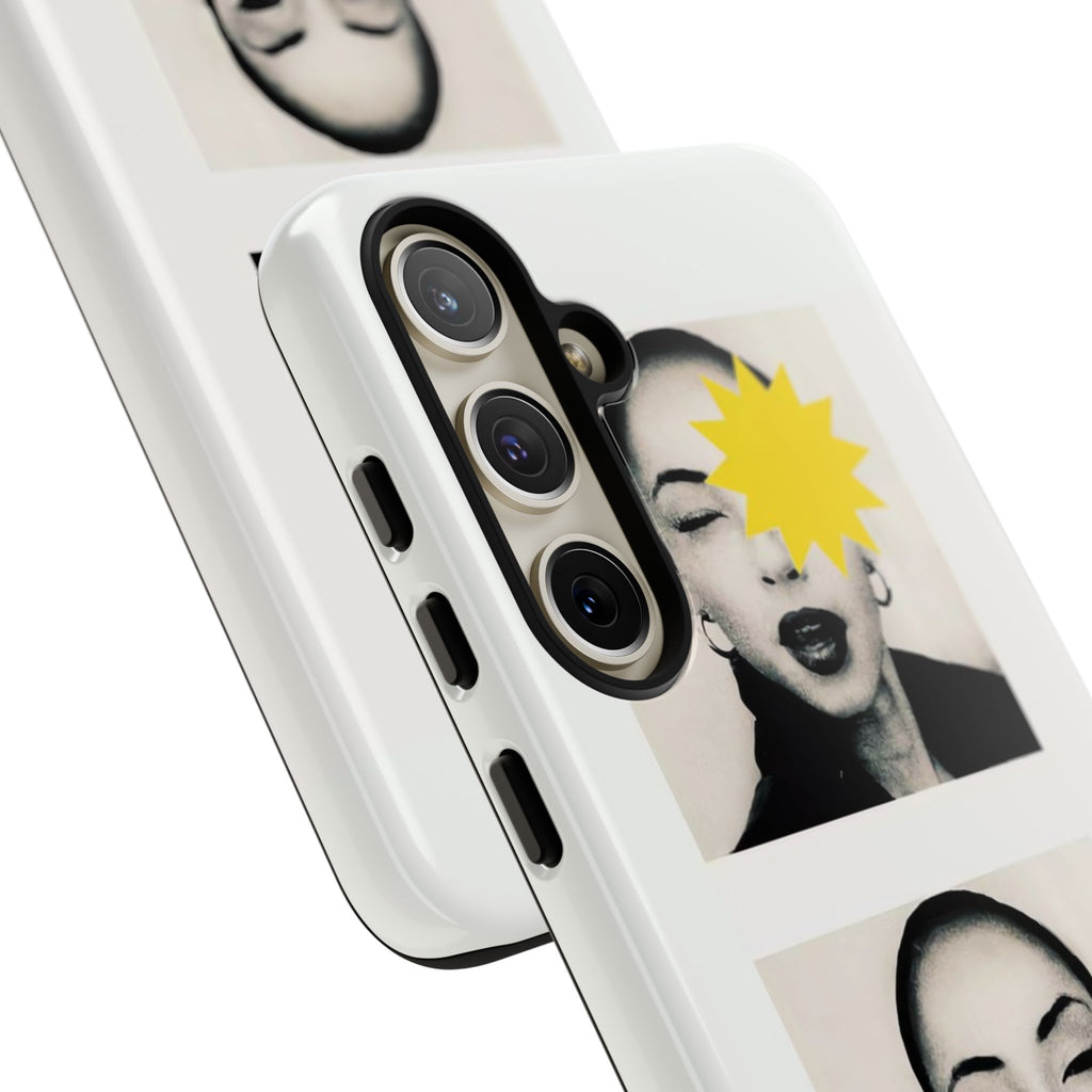 SADE Phone Case — Retro Black & White Portrait with Yellow Sunburst