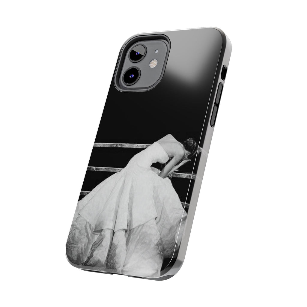 Vintage Ballerina Tough Phone Case — Black & White Dance Photo Protective Cover
