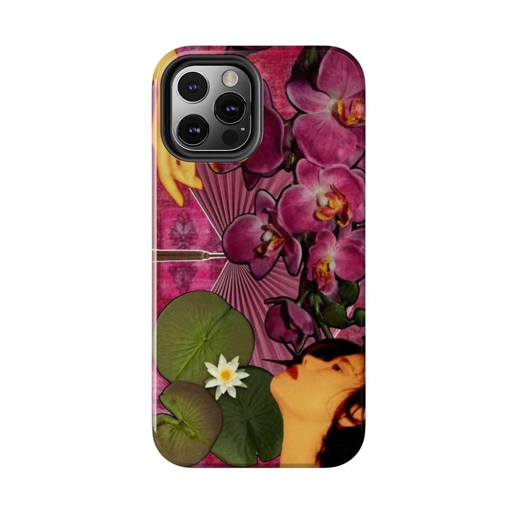 Floral Orchid Tough Phone Case — Vintage Woman & Lotus Design