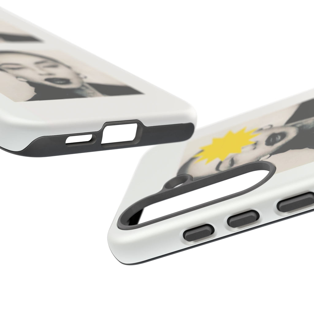 SADE Phone Case — Retro Black & White Portrait with Yellow Sunburst