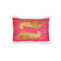Leopard Pair Cotton Pillow Sham — Pink Watercolor Decorative Throw Pillowcase