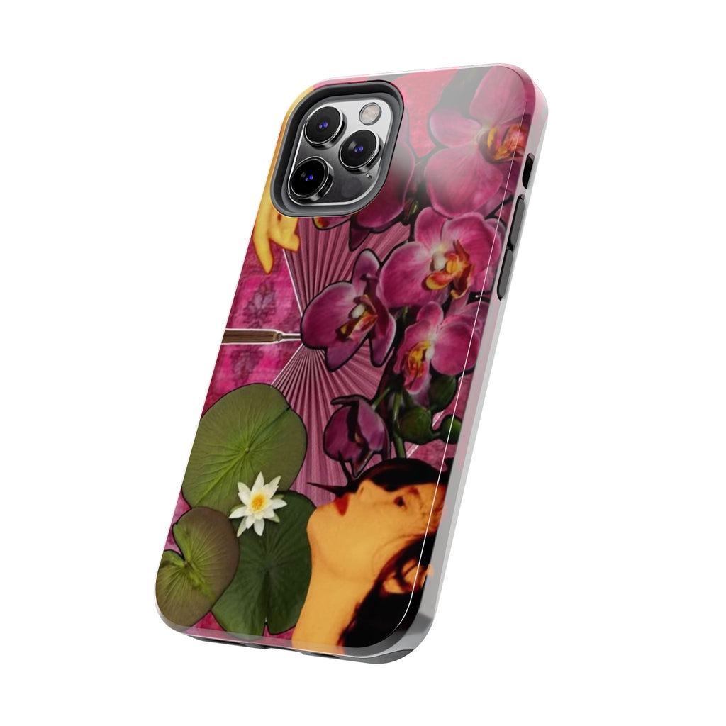 Floral Orchid Tough Phone Case — Vintage Woman & Lotus Design