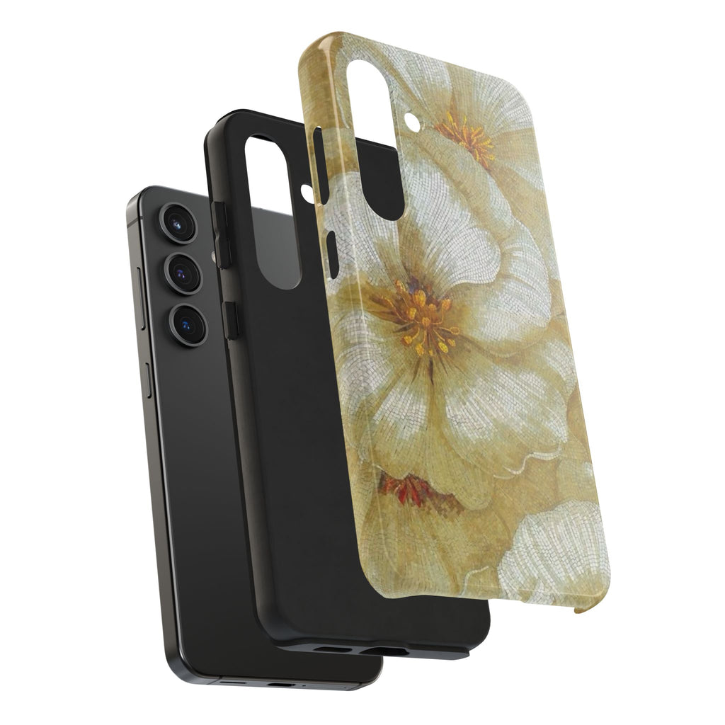 Tough Phone Case — Vintage White Floral Protective Cover