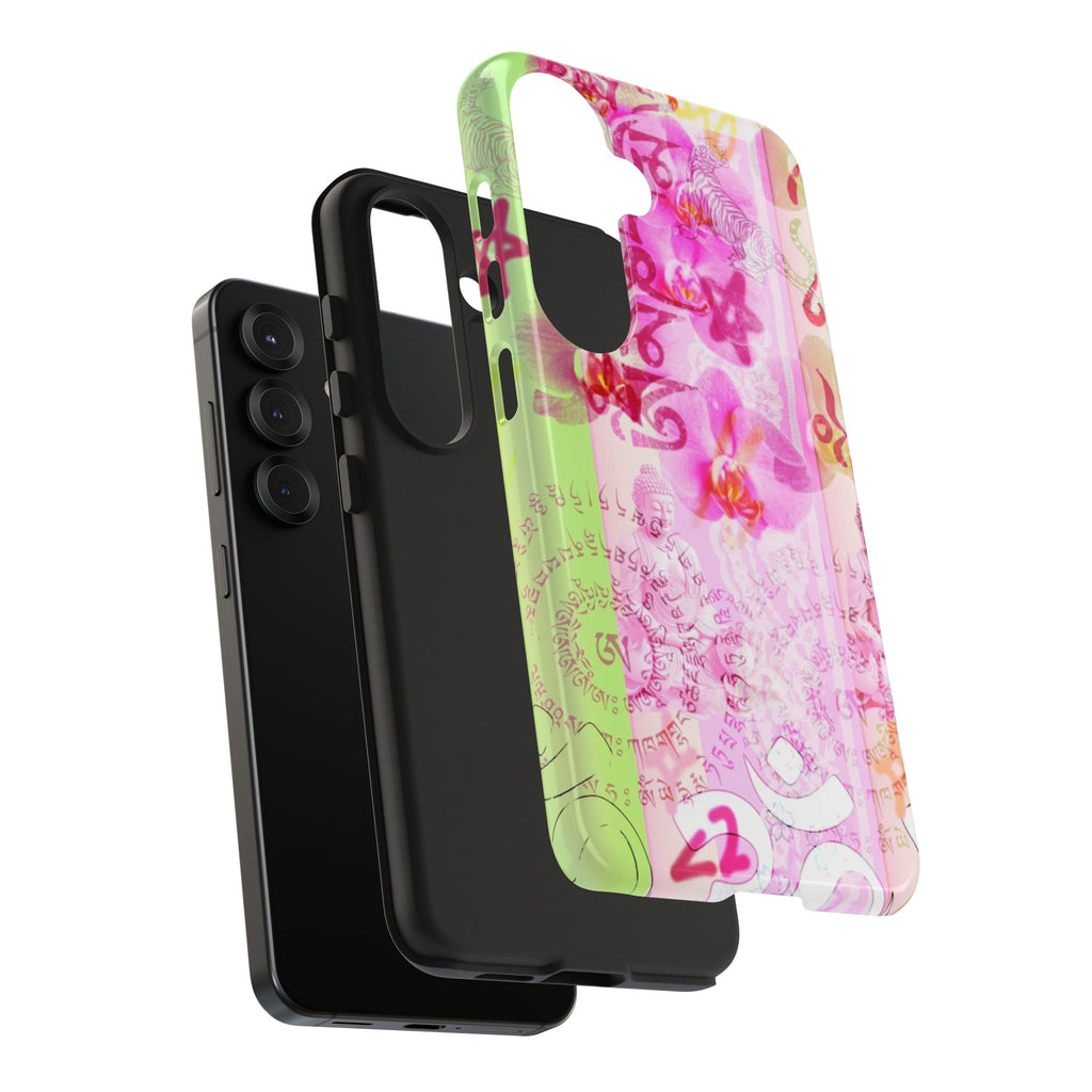 Floral Pink Orchid Tough Phone Case — Protective Art Phone Cover