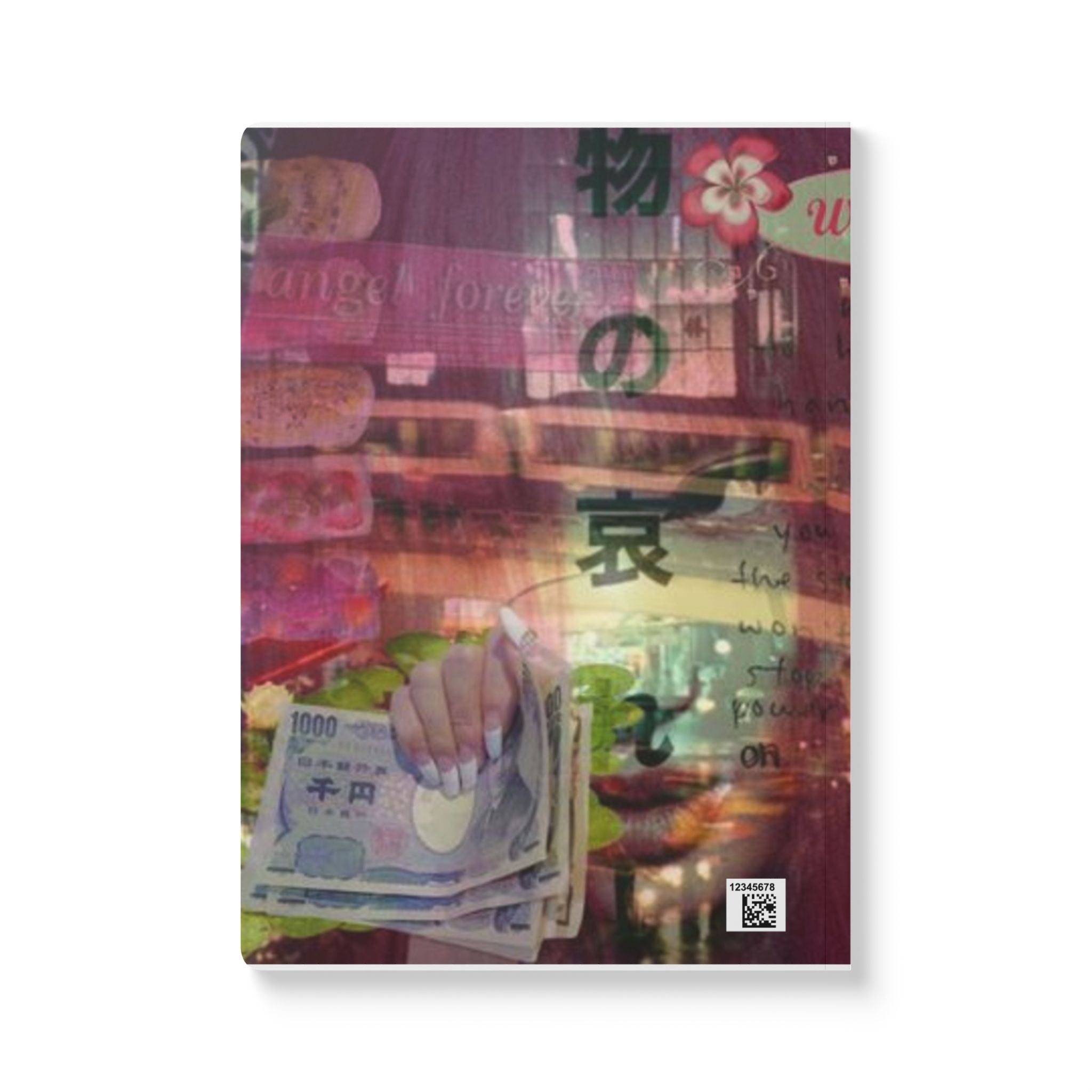 Floral Neon Collage Softcover Journal — Japanese Vintage Aesthetic