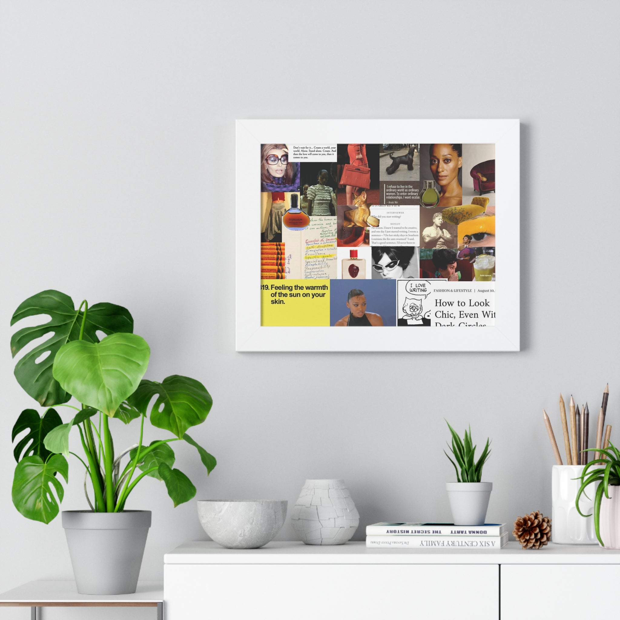 Framed Collage Poster — Vintage Fashion & Beauty Moodboard
