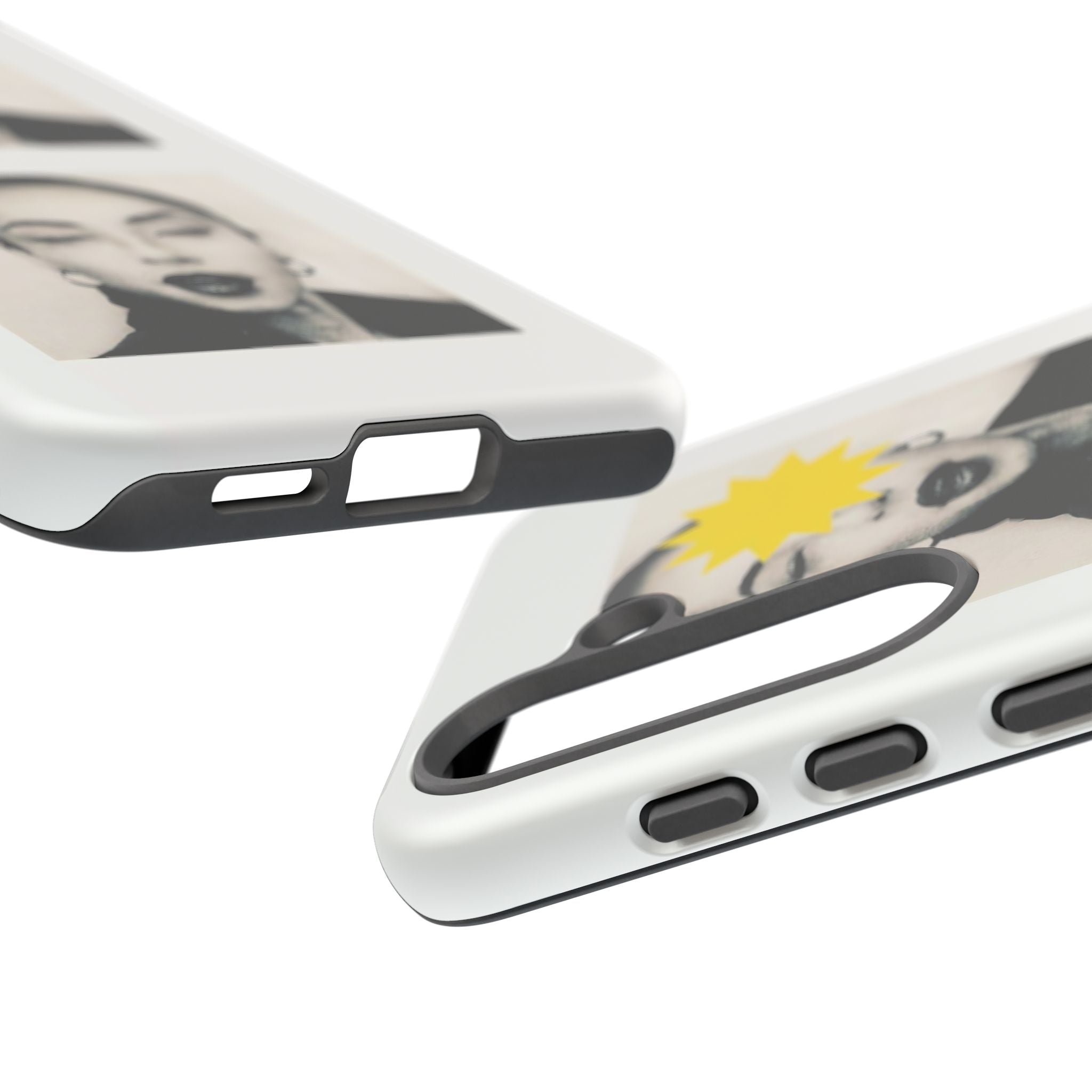 SADE Phone Case — Retro Black & White Portrait with Yellow Sunburst