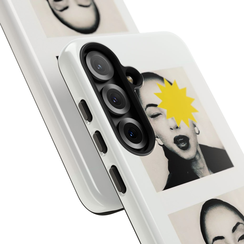 SADE Phone Case — Retro Black & White Portrait with Yellow Sunburst