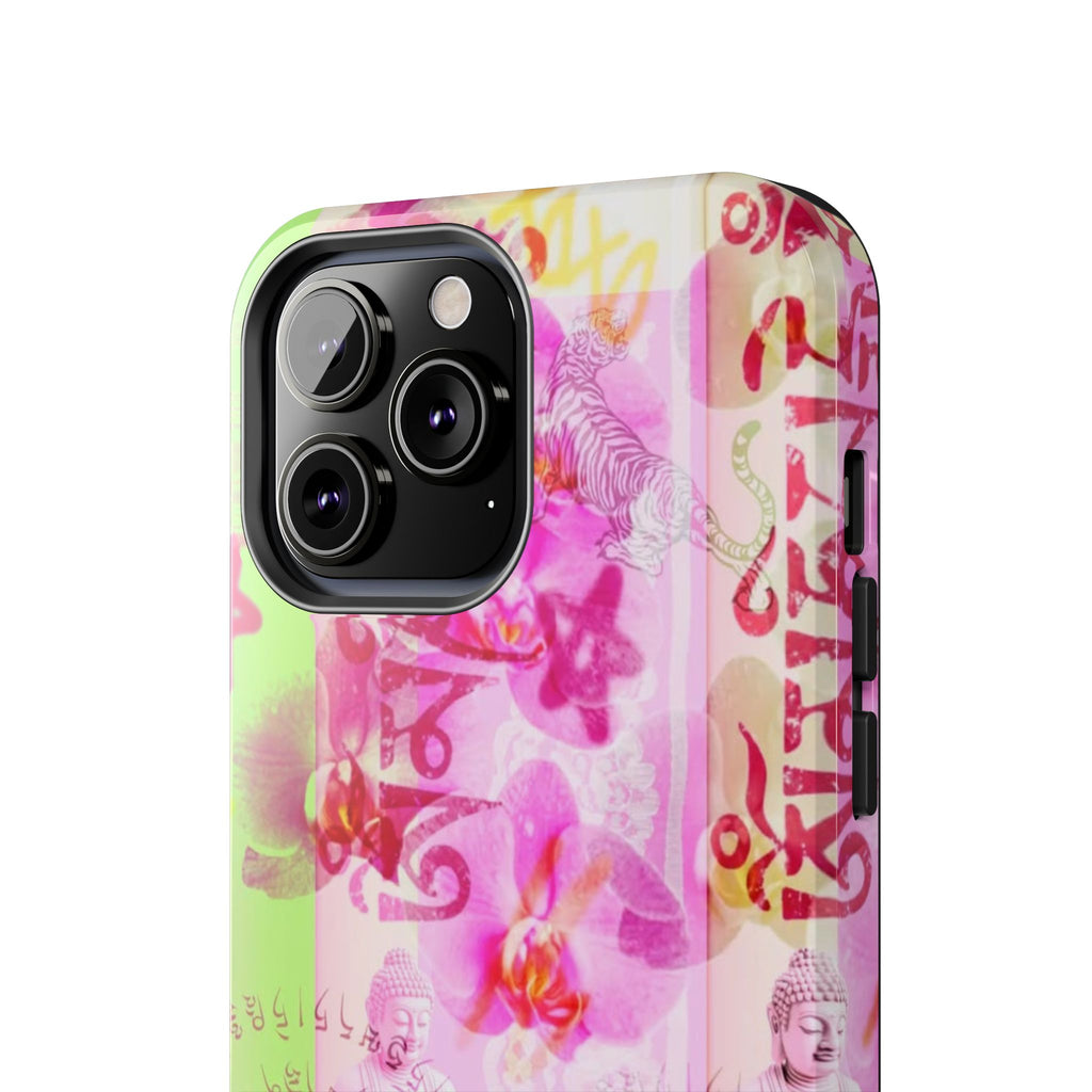 Floral Pink Orchid Tough Phone Case — Protective Art Phone Cover