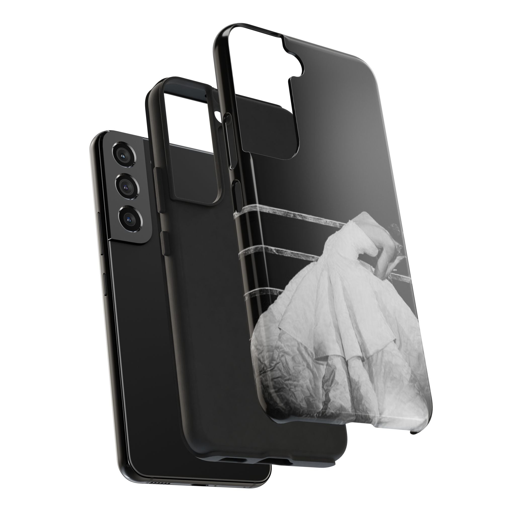 Vintage Ballerina Tough Phone Case — Black & White Dance Photo Protective Cover
