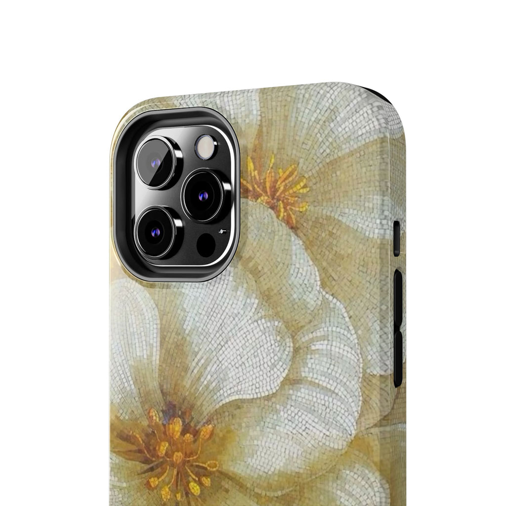 Tough Phone Case — Vintage White Floral Protective Cover