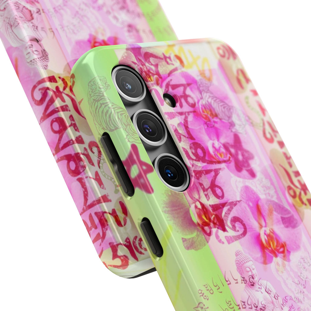 Floral Pink Orchid Tough Phone Case — Protective Art Phone Cover