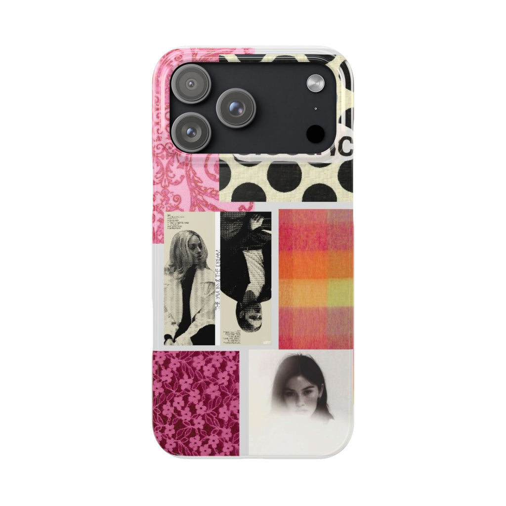 Slim Phone Case — 'she's electric' Retro Collage Floral & Photo Design