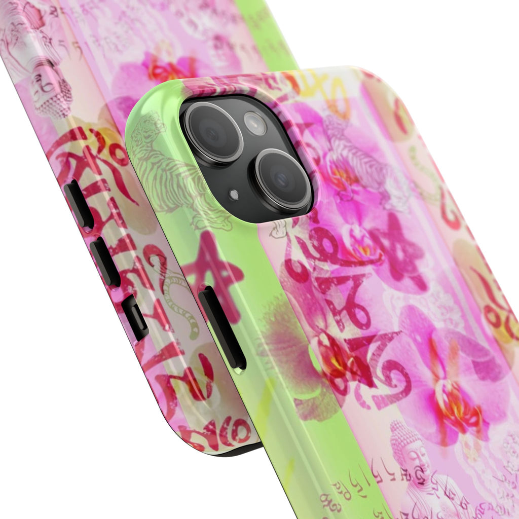 Floral Pink Orchid Tough Phone Case — Protective Art Phone Cover