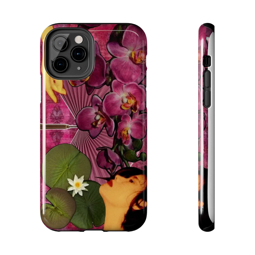 Floral Orchid Tough Phone Case — Vintage Woman & Lotus Design
