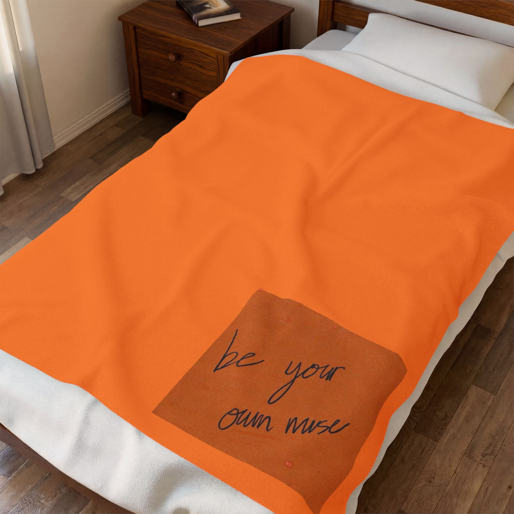 Velveteen Plush Blanket — 'Be Your Own Muse' Cozy Motivational Throw