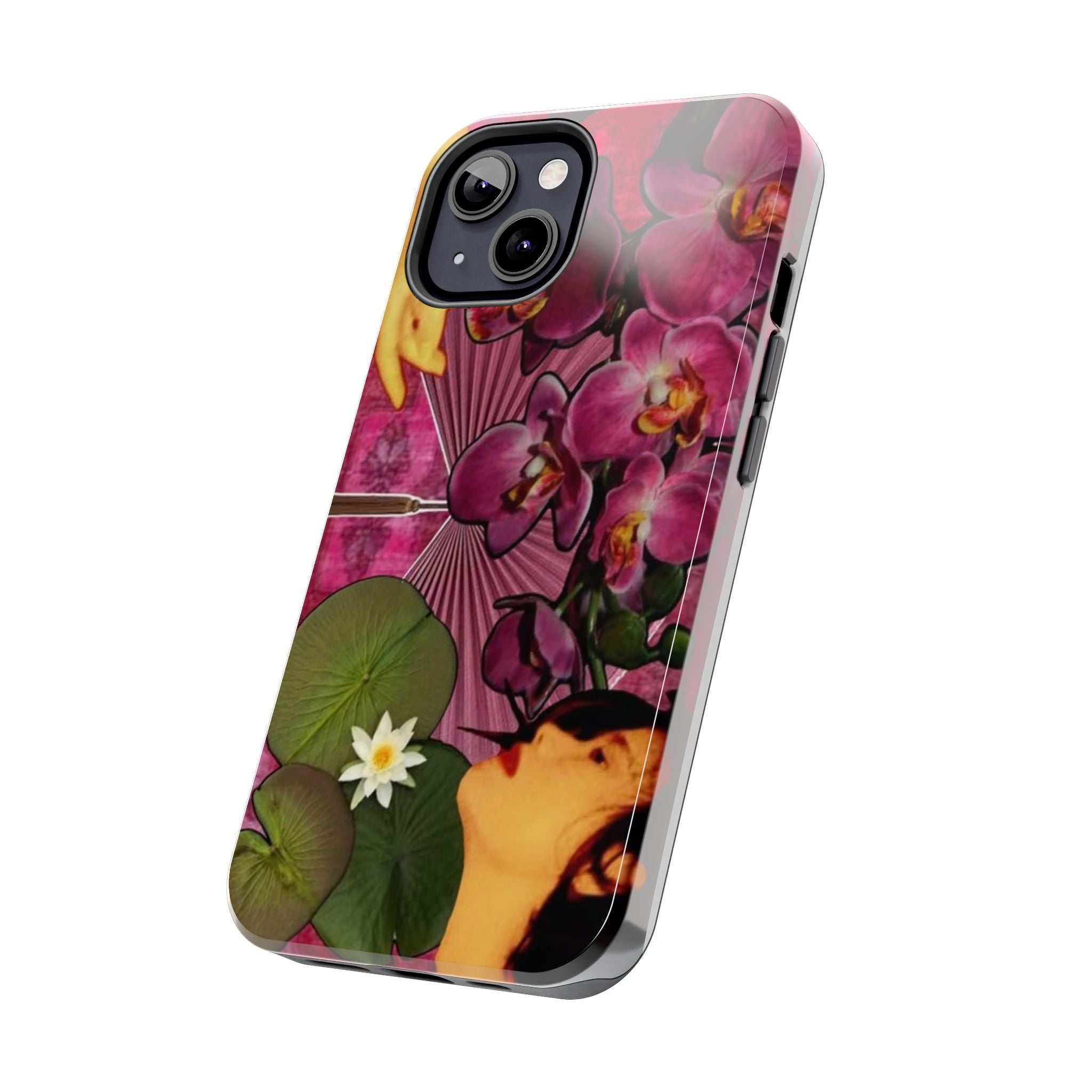 Floral Orchid Tough Phone Case — Vintage Woman & Lotus Design