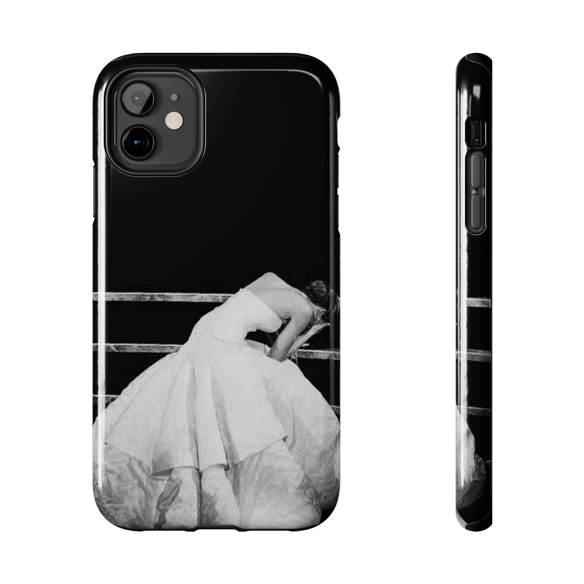 Vintage Ballerina Tough Phone Case — Black & White Dance Photo Protective Cover