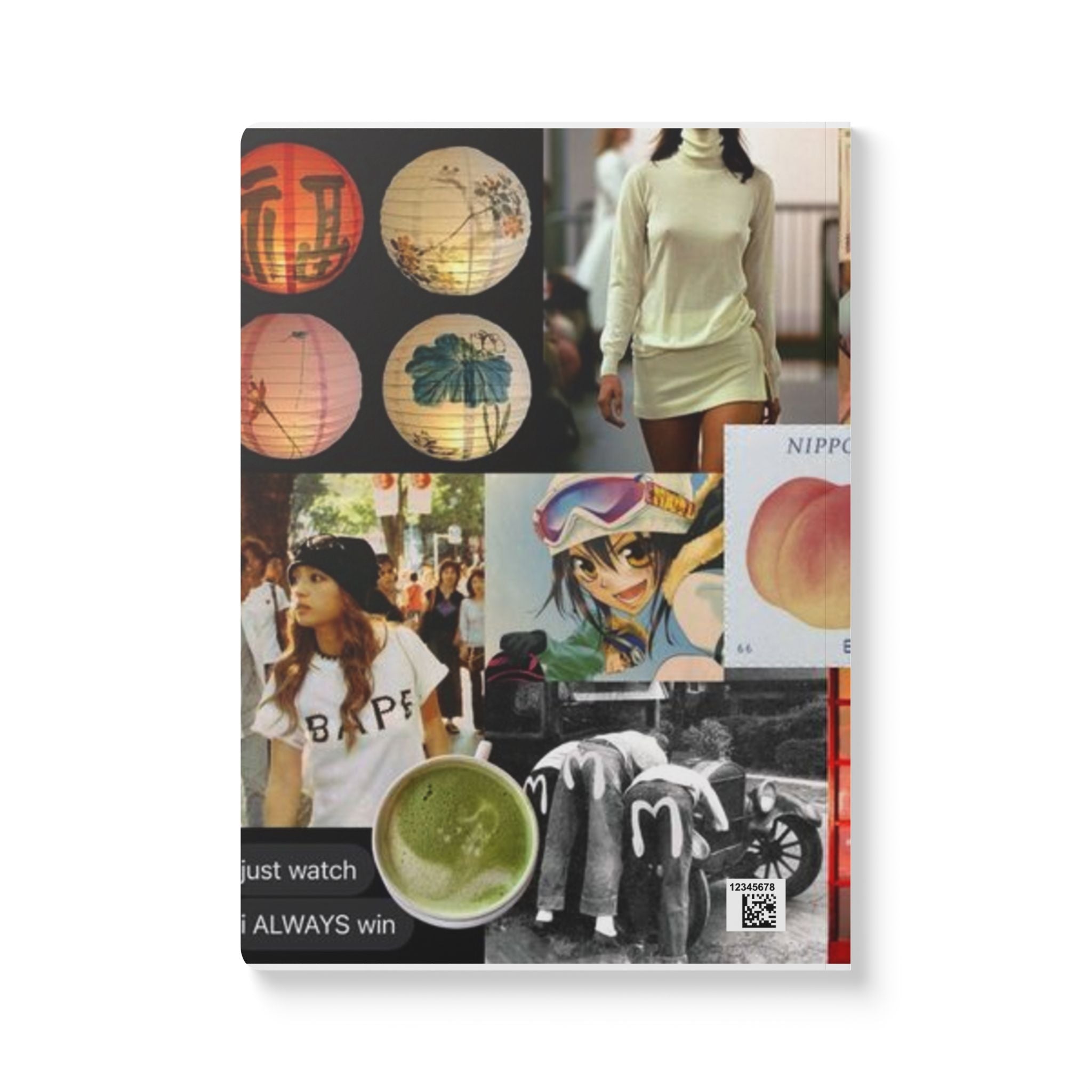 Vintage Japanese Collage Softcover Journal — Aesthetic Travel & Fashion Notebook (Includes Inside Prints)