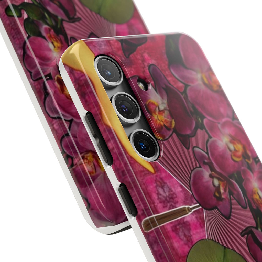 Floral Orchid Tough Phone Case — Vintage Woman & Lotus Design
