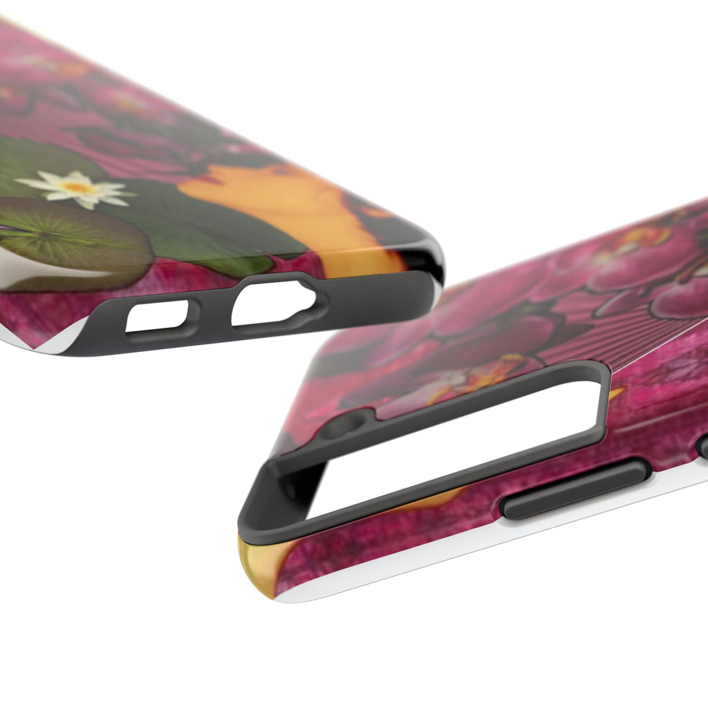 Floral Orchid Tough Phone Case — Vintage Woman & Lotus Design