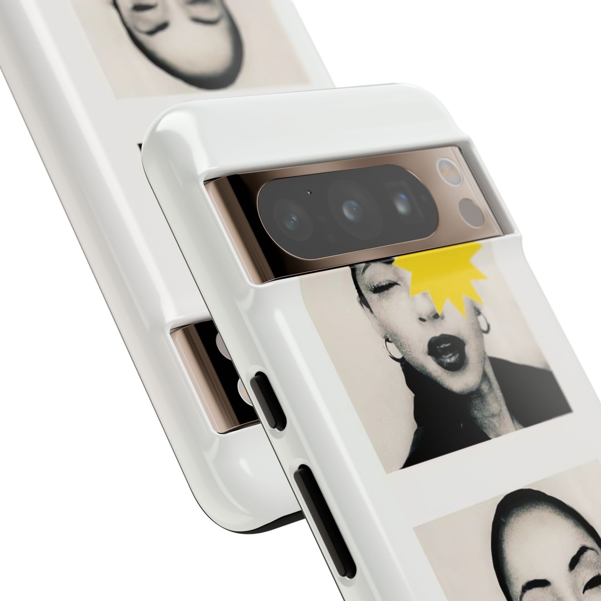 SADE Phone Case — Retro Black & White Portrait with Yellow Sunburst