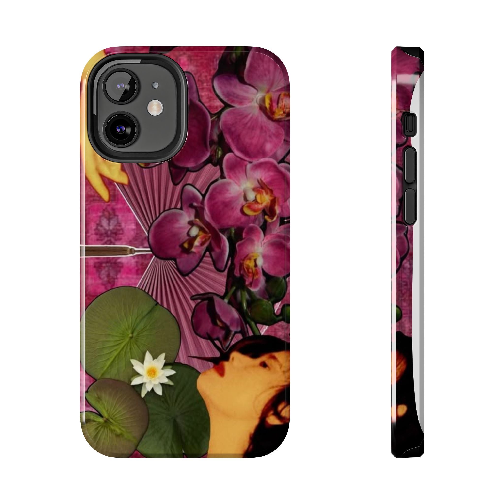 Floral Orchid Tough Phone Case — Vintage Woman & Lotus Design