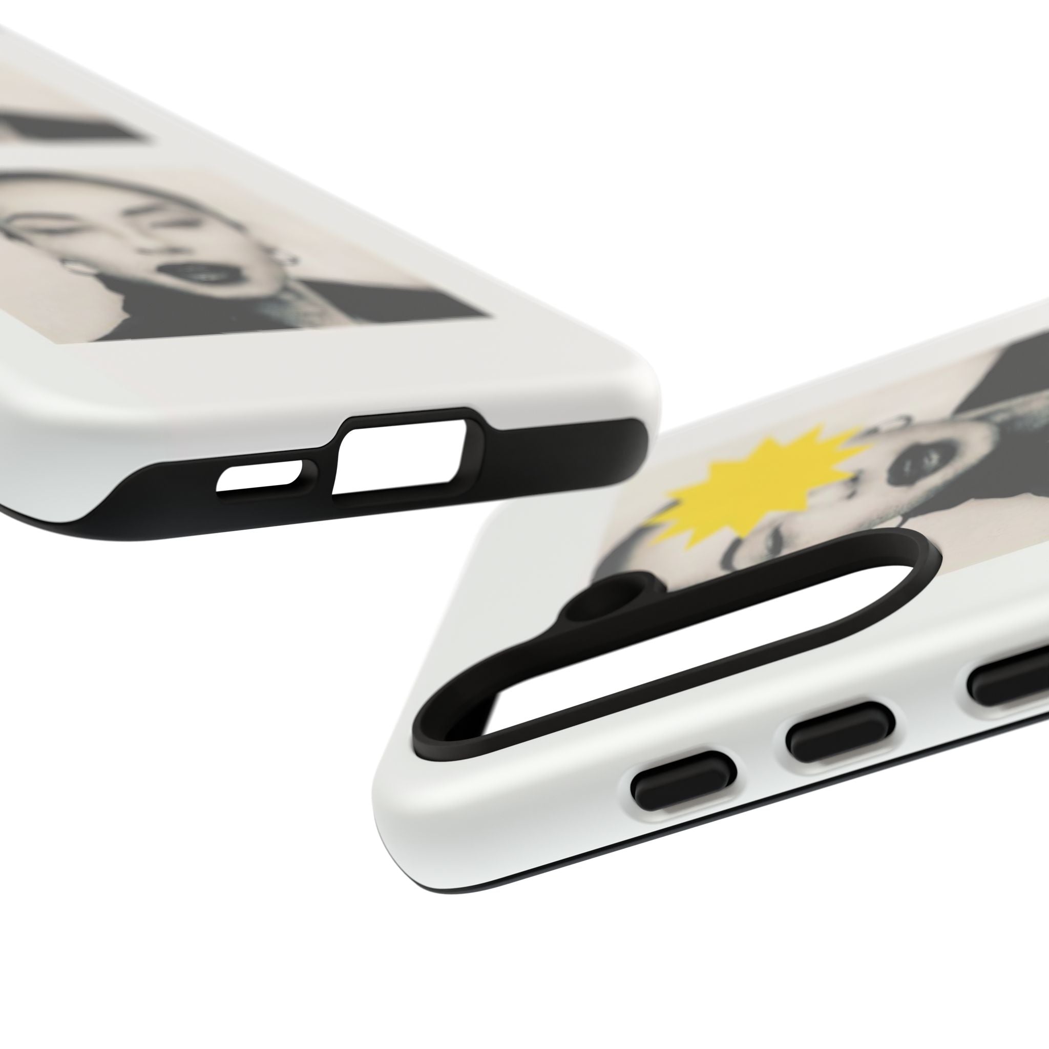 SADE Phone Case — Retro Black & White Portrait with Yellow Sunburst