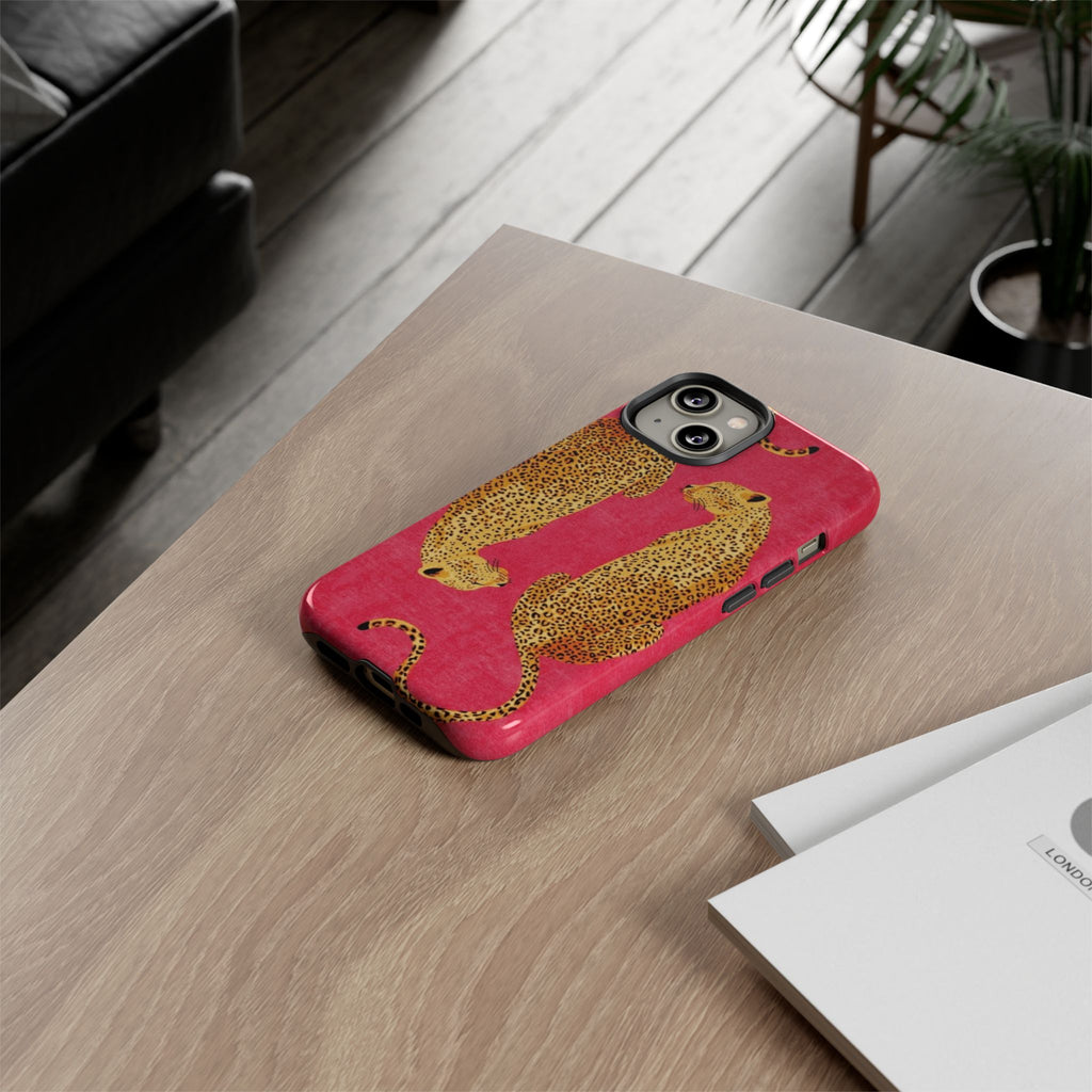 Pink Leopard Phone Case – Bold Animal Print Protective Case